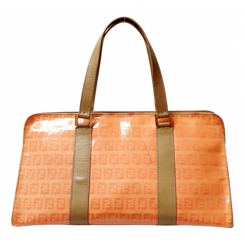Fendi Vintage Zucca Orange PVC & Leather Satchel